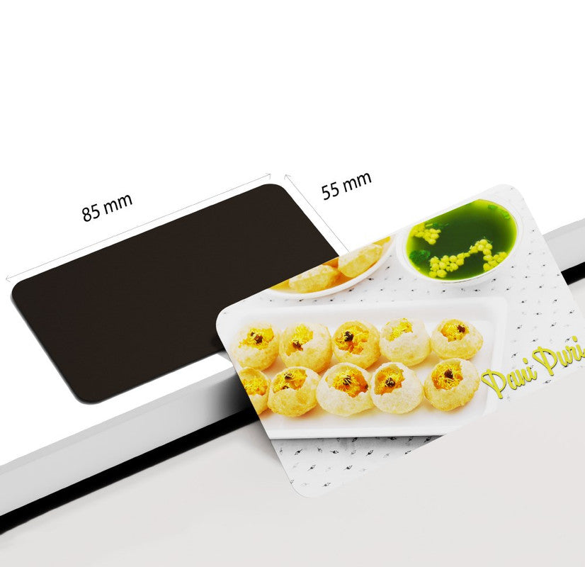 dhcrafts Rectangular Rubber Fridge Magnet Multicolor Food Pani Puri Rectangular Design Pack of 1 (8.6cm x 5.4cm)